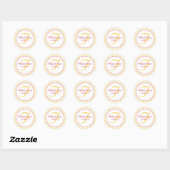 Gele Polka Dot Monogram Bruiloft Sticker (Vel)