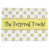 Gele polka dot ontworpen groot cadeauzakje (Achterkant)