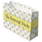 Gele polka dot ontworpen groot cadeauzakje (Achterkant Gekanteld)