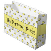 Gele polka dot ontworpen groot cadeauzakje (Voorkant Gekanteld)