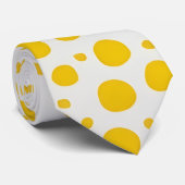 gele polka dot Stropdas (Opgerold)