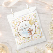 Gele Polka Dot Teddy Bear Baby shower Bedankzakje (Geknipt)