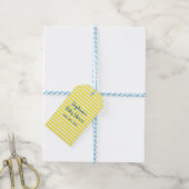 Gele Polka Dots Blauw Wit Baby shower Schattige 20 Cadeaulabel (Met Touw)