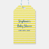 Gele Polka Dots Blauw Wit Baby shower Schattige 20 Cadeaulabel (Achterkant)