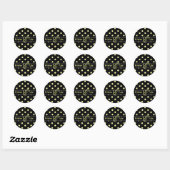 Gele polka dots monogram stickers (Vel)