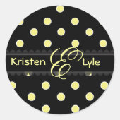 Gele polka dots monogram stickers (Voorkant)