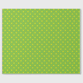 Gele Polka Dots op een groene achtergrond. Cadeaupapier (Vlak)