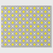 Gele polka-punten en drone cadeaupapier (Vlak)