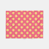 Gele polka-punten op koraal fleece deken (Voorkant (Horizontaal))