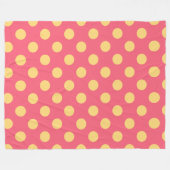 Gele polka-punten op koraal fleece deken (Voorkant (Horizontaal))