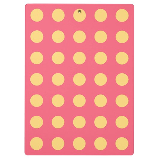 Gele polka-punten op koraal klembord (Achterkant)