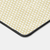 Gele polka stippen met honing kam accects bureaumat (Hoek)