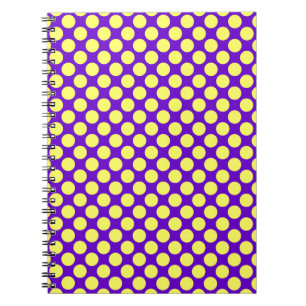 Gele polka stippen met paarse achtergrond STaylor Notitieboek