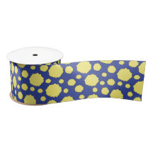 Gele polka stippen op blauw
