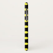Gele polka-stippen op zwarte achtergrond Case-Mate iPhone case (Achterkant/links)