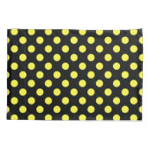 Gele polka-stippen op zwarte achtergrond kussensloop (Achterkant)