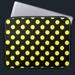 Gele polka-stippen op zwarte achtergrond laptop sleeve<br><div class="desc">Gele polka-stippen op zwarte achtergrond</div>