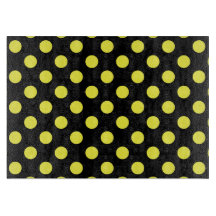 Gele polka-stippen op zwarte achtergrond