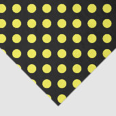 Gele polka-stippen op zwarte achtergrond tissuepapier (Detail)