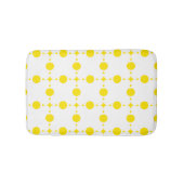 Gele polka stippen, polka stippenpatroon, stippen, badmat (Voorkant)