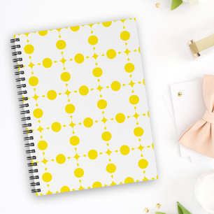 Gele polka stippen, polka stippenpatroon, stippen, notitieboek