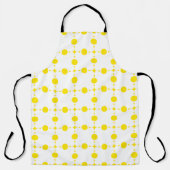 Gele polka stippen, polka stippenpatroon, stippen, schort (Voorkant)