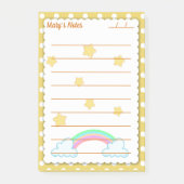 Gele polka-stippen, schattige sterren en regenboge post-it® notes (Voorkant)