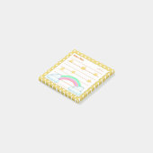 Gele polka-stippen, schattige sterren en regenboge post-it® notes (Schuin)