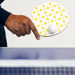 Gele polka stippen, Stippenpatroon, Stippen, Gesti Tafeltennisbatje
