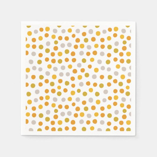 Gele polka stippen verjaardagsfeestje servet (Voorkant)