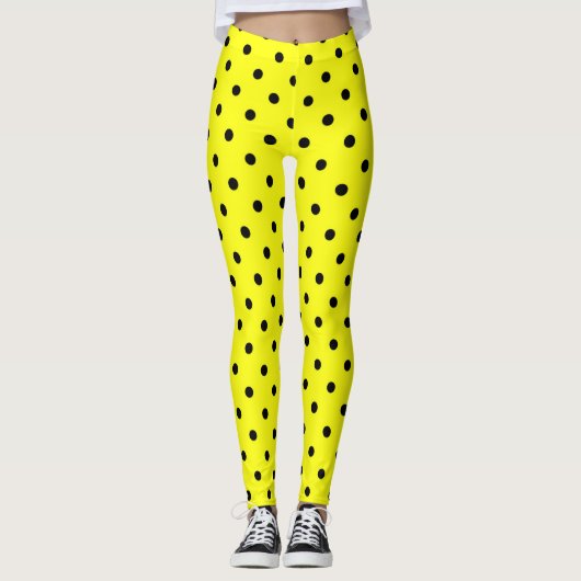 Gele polkadop leggings (Voorkant)