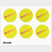 Gele polkadop ronde sticker (Vel)