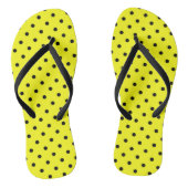 Gele polkadop teenslippers (Voetbed)