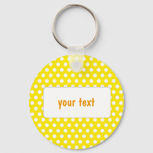 Gele Polkadot Sleutelhanger