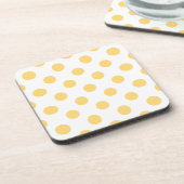Gele polkadots bier onderzetter (Linkerzijde)