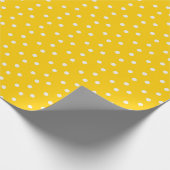 Gele polkadots cadeaupapier (Hoek)