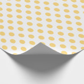 Gele polkadots cadeaupapier (Hoek)