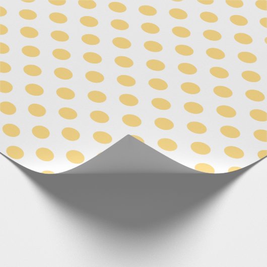 Gele polkadots cadeaupapier (Hoek)