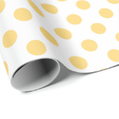 Gele polkadots cadeaupapier (Rol Hoek)