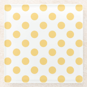 Gele polkadots glazen onderzetter
