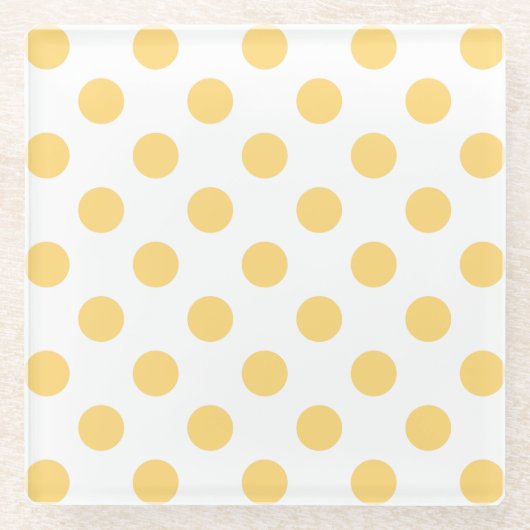 Gele polkadots glazen onderzetter (Voorkant)