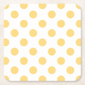 Gele polkadots kartonnen onderzetters (Voorkant)