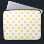 Gele polkadots laptop sleeve<br><div class="desc">Gele polkadots op witte achtergrond</div>