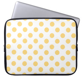 Gele polkadots laptop sleeve