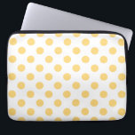 Gele polkadots laptop sleeve<br><div class="desc">Gele polkadots op witte achtergrond</div>