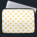 Gele polkadots laptop sleeve<br><div class="desc">Gele polkadots op witte achtergrond</div>