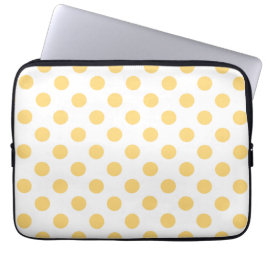 Gele polkadots laptop sleeve