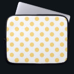 Gele polkadots laptop sleeve<br><div class="desc">Gele polkadots op witte achtergrond</div>