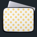 Gele polkadots laptop sleeve<br><div class="desc">Gele polkadots op witte achtergrond</div>