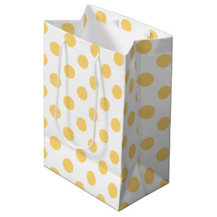 Gele polkadots medium cadeauzakje